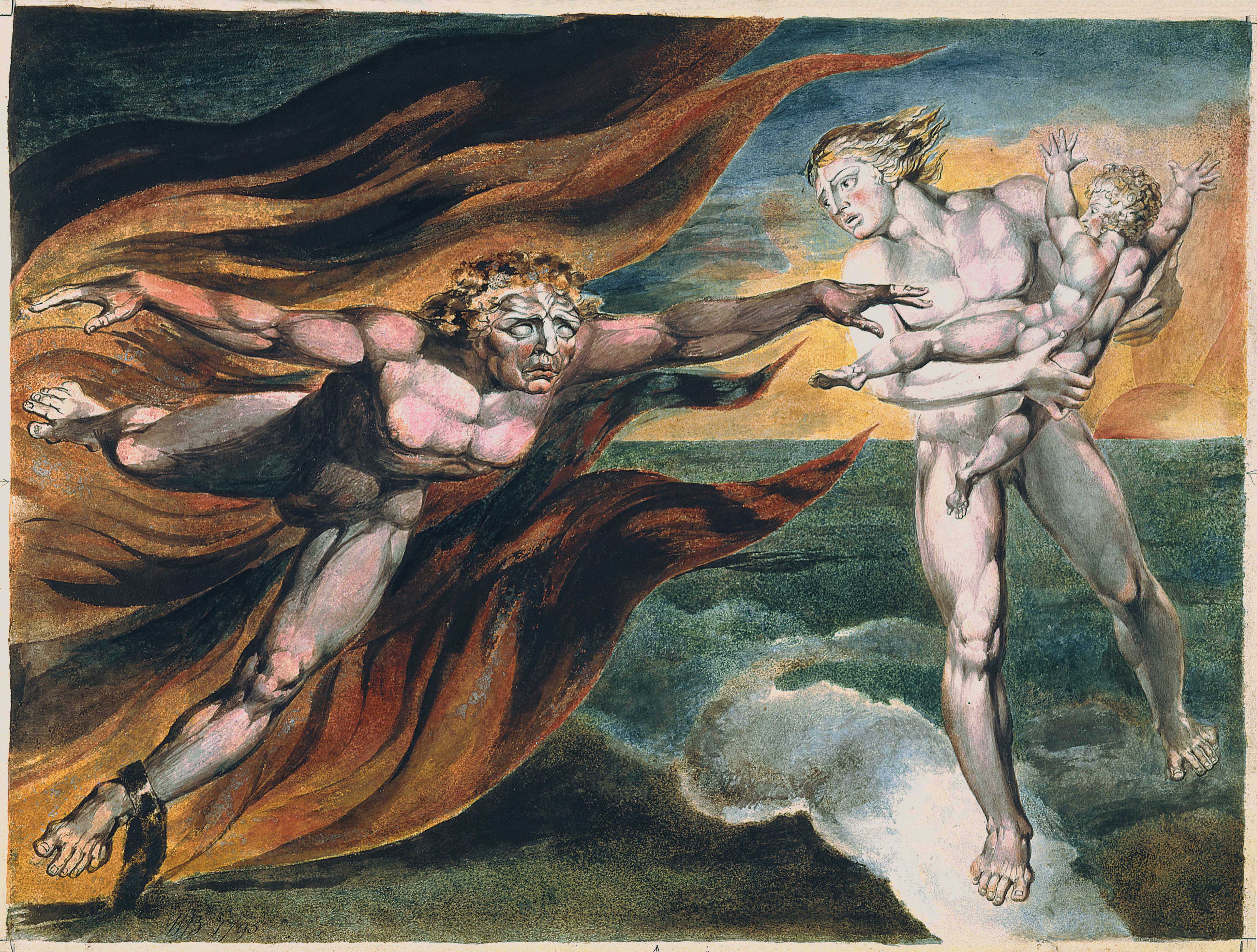 Good and Evil Angels. Plate 4 of The Marriage of Heaven and Hell. From The William Blake Archive: http://www.blakearchive.org